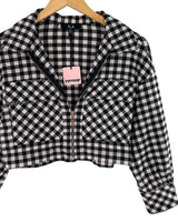 Chaqueta crop stretch cuadros