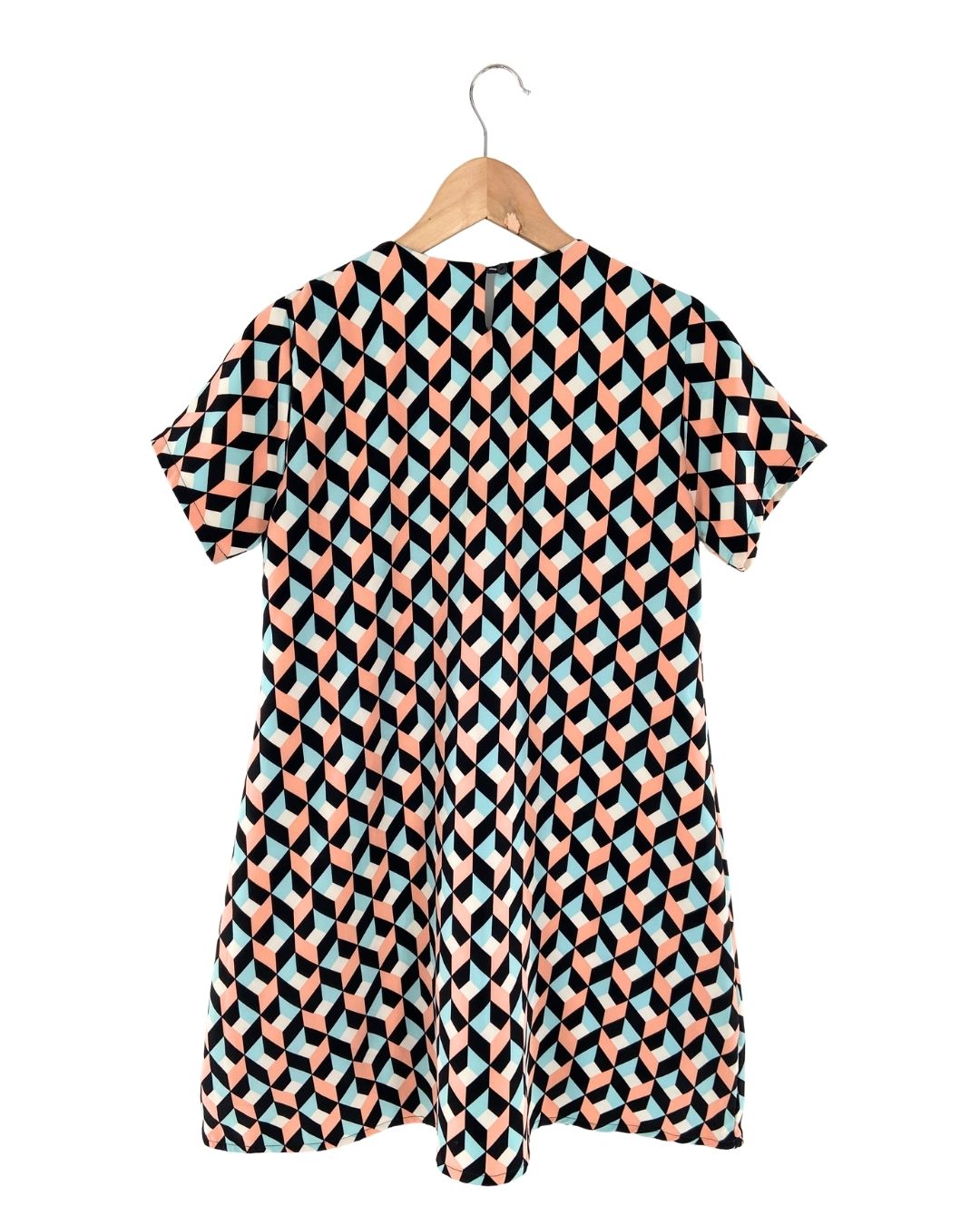 Vestido midi manga corta print