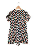 Vestido midi manga corta print