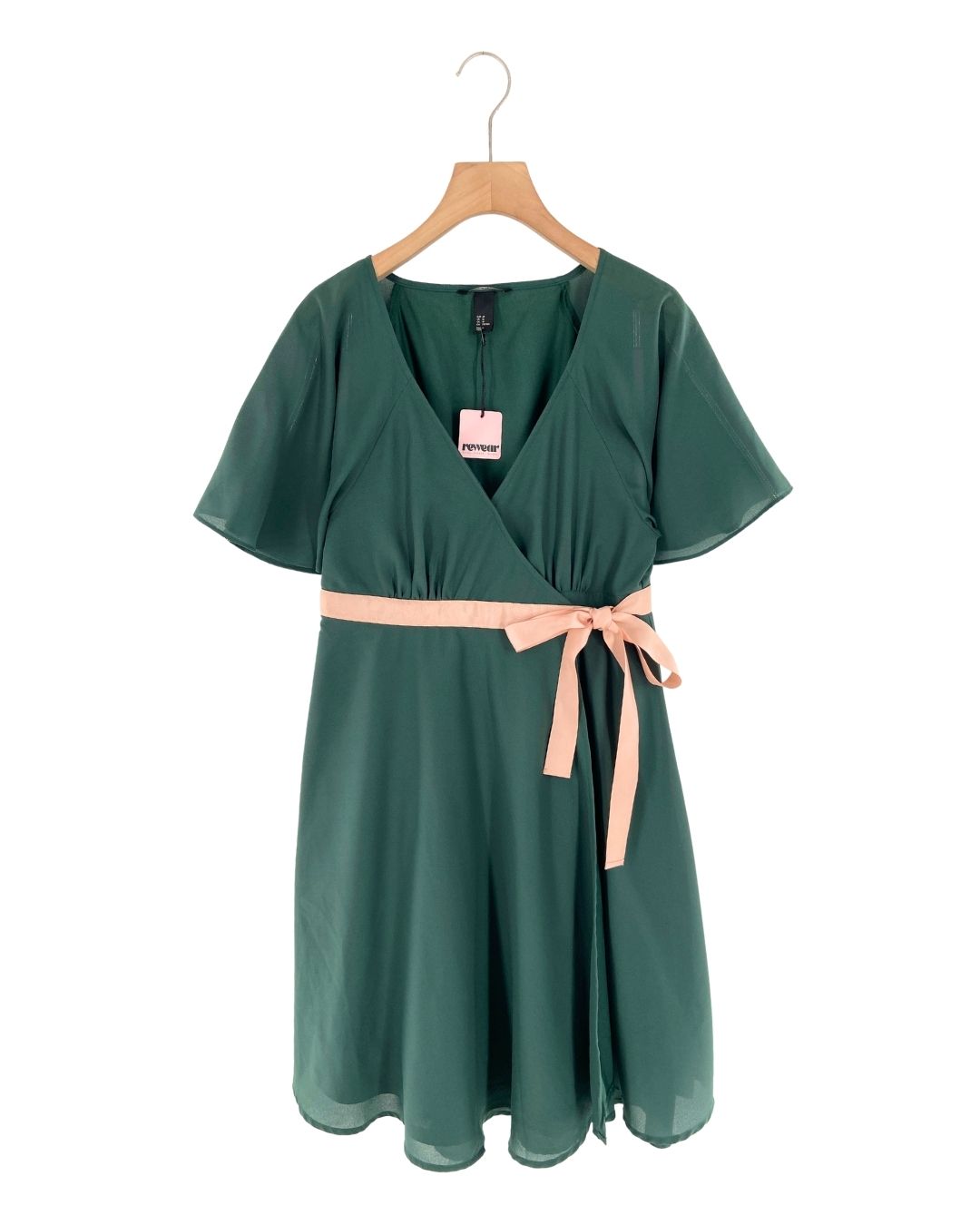 Vestido midi manga corta