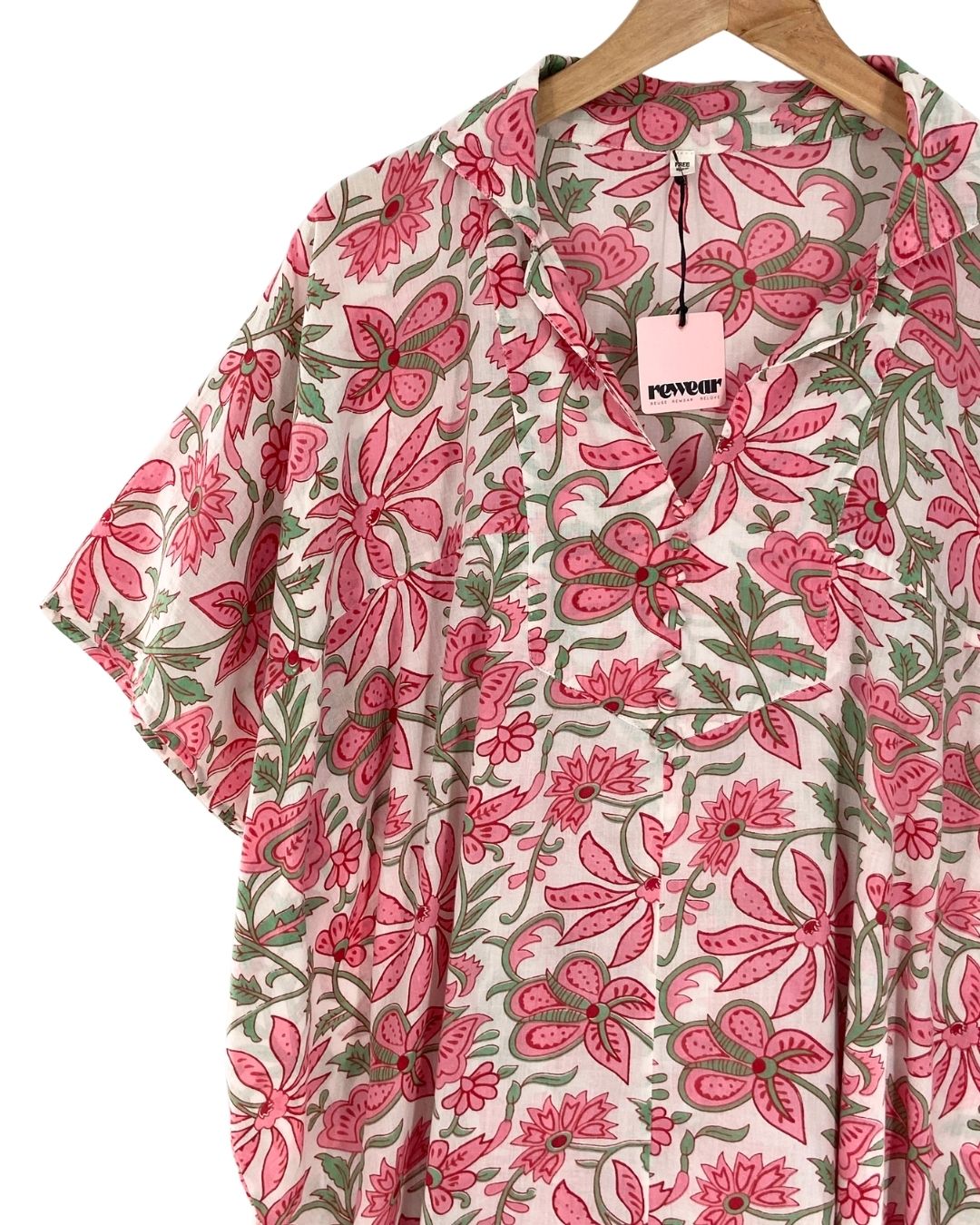 Blusa manga corta en algodón