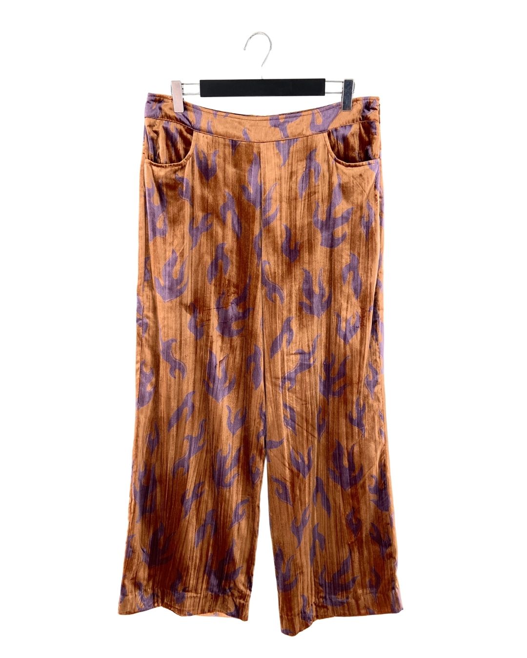 Pantalon wide leg en velvet