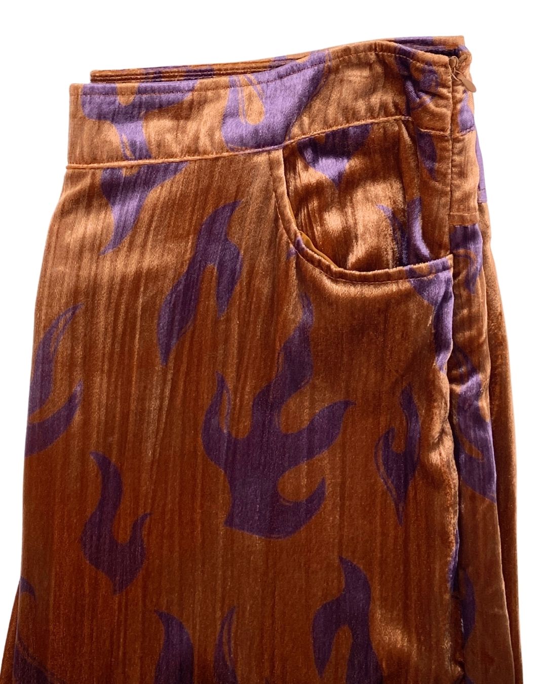 Pantalon wide leg en velvet