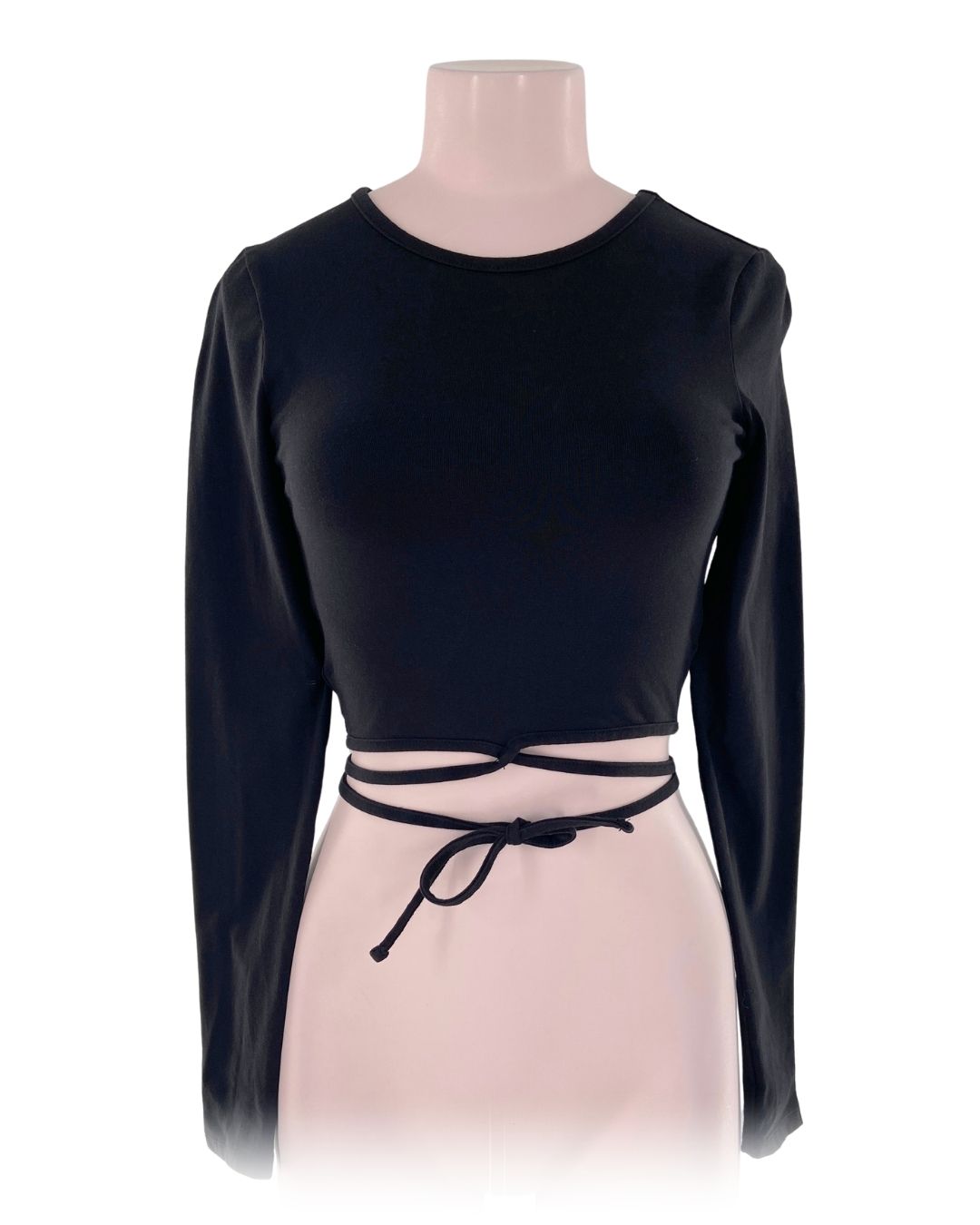 Blusa manga larga anudada