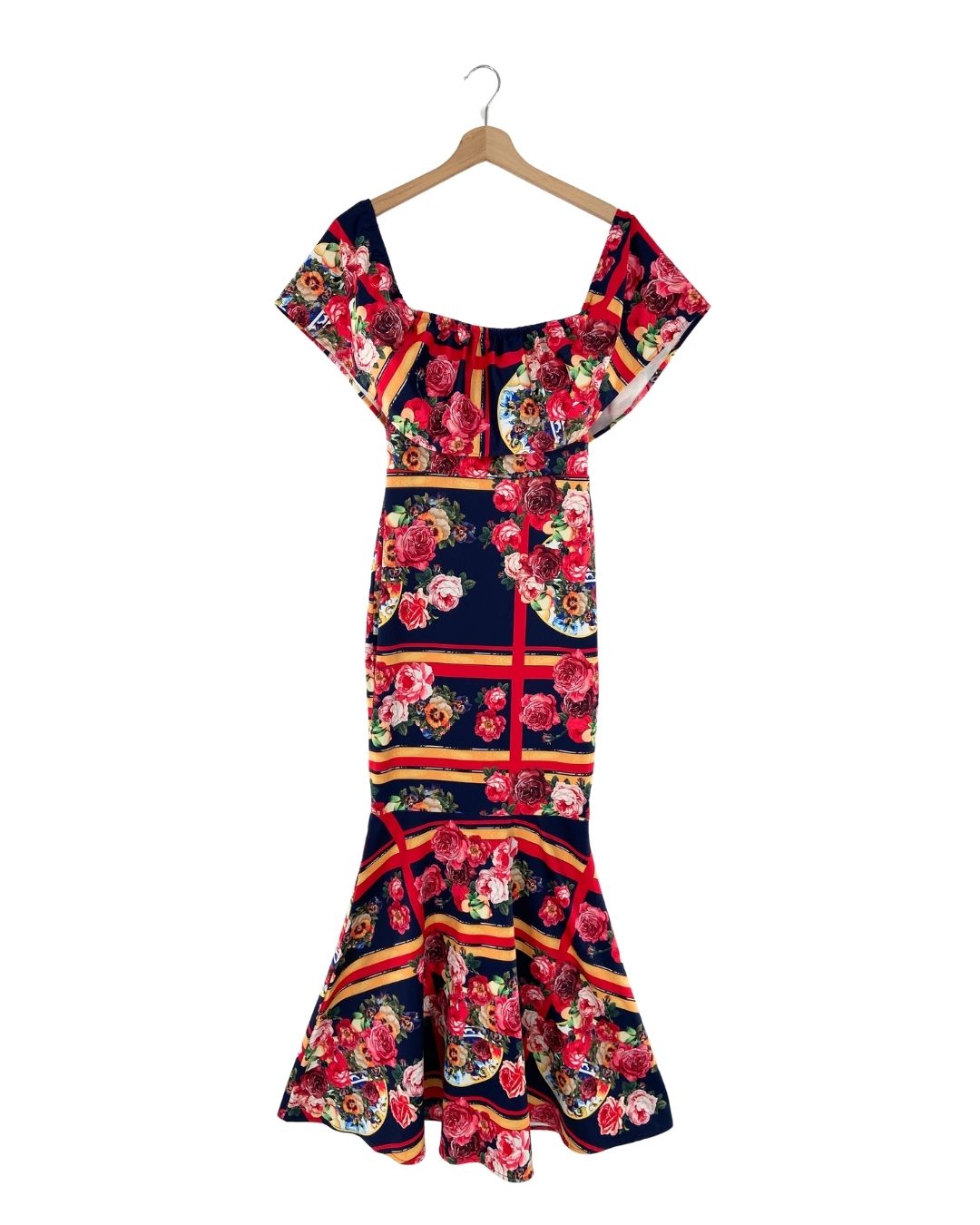 Maxi vestido sirena print
