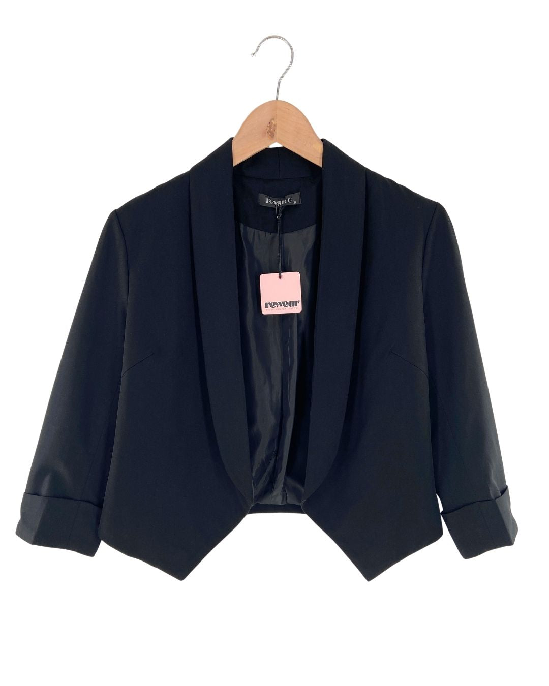 Chaqueta crop suit abierta