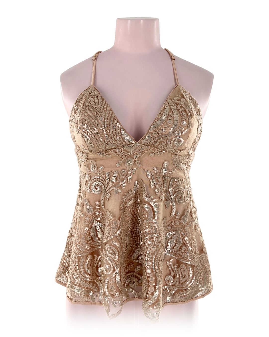 Blusa de tiras en lentejuelas