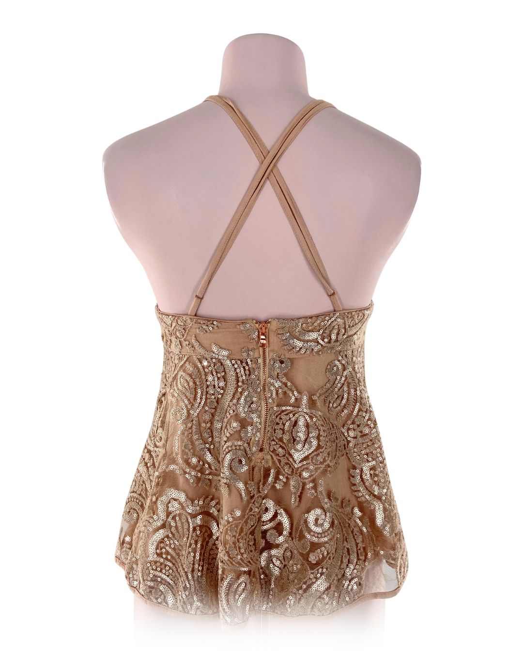 Blusa de tiras en lentejuelas