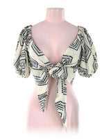 Blusa crop manga globo
