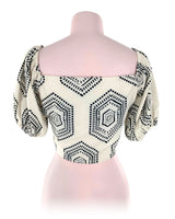 Blusa crop manga globo
