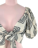 Blusa crop manga globo