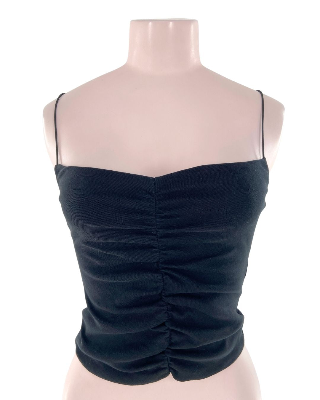 Blusa crop de tiras elasticas