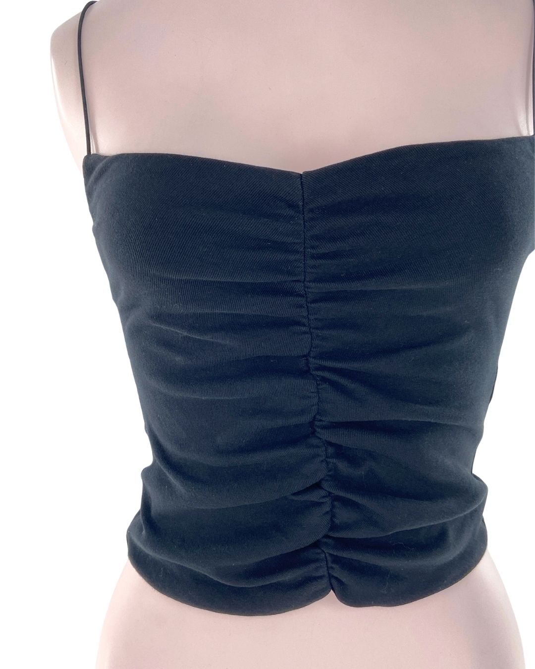 Blusa crop de tiras elasticas