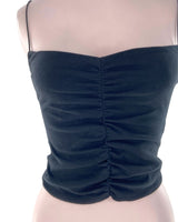 Blusa crop de tiras elasticas