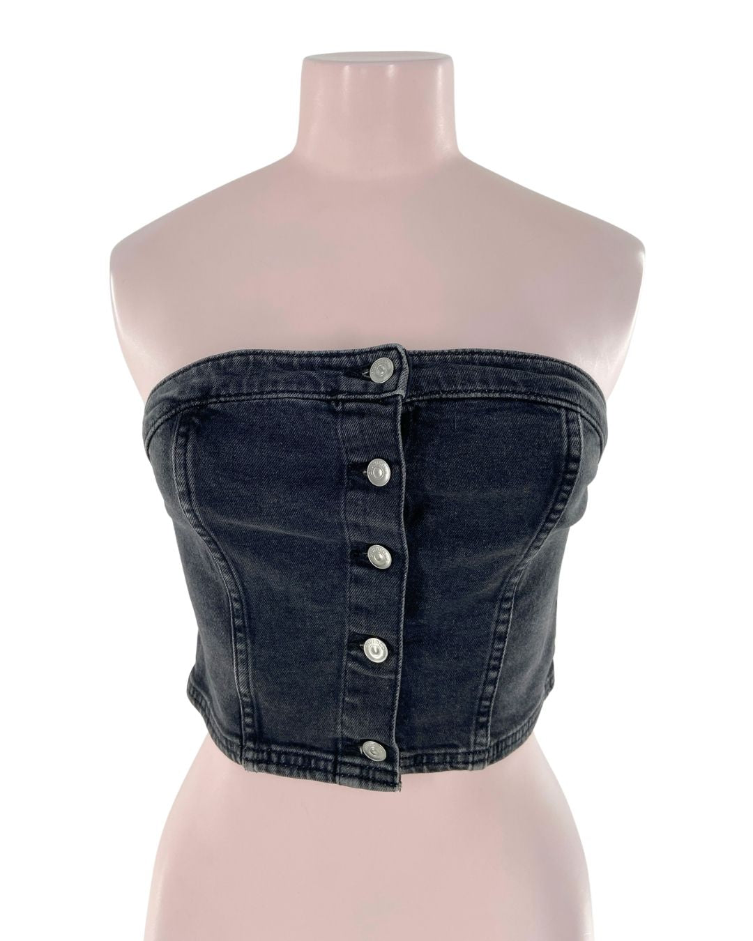 Crop top strapless en denim