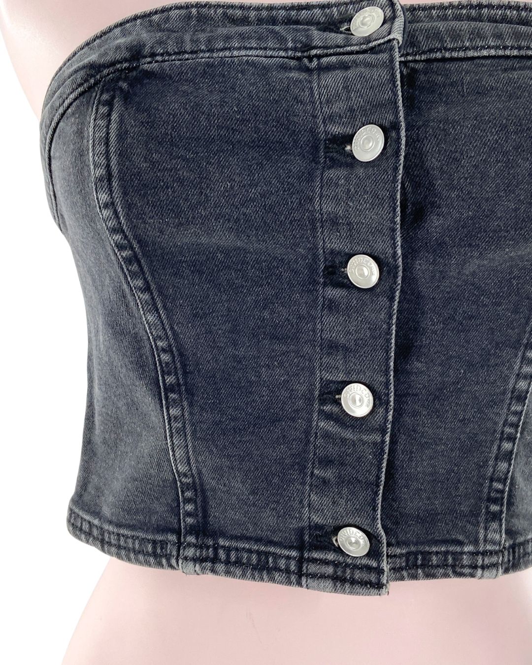 Crop top strapless en denim