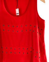 Blusa sleeveless con taches