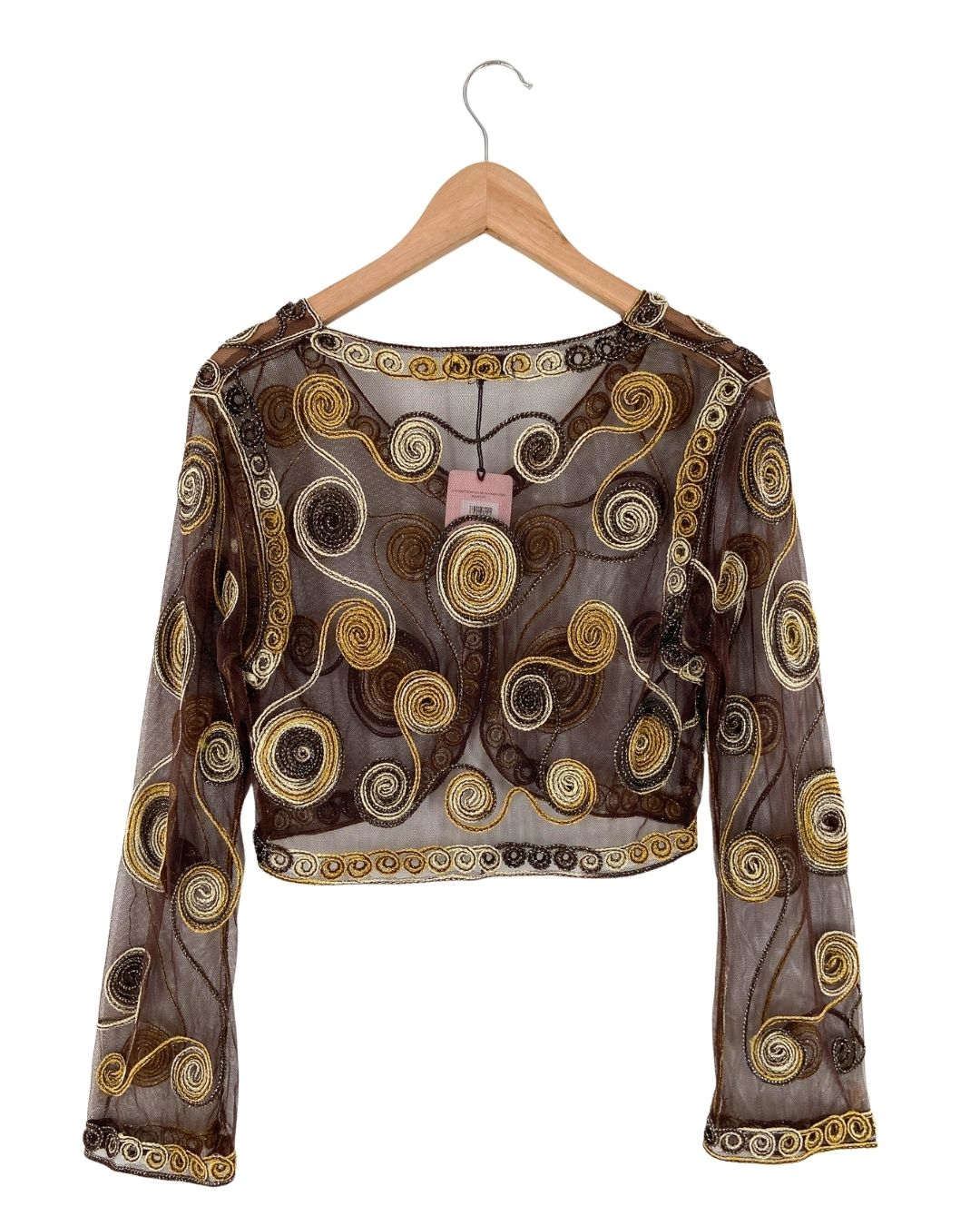 Blusa crop en mesh