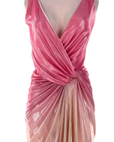 Maxi vestido brillante anudado