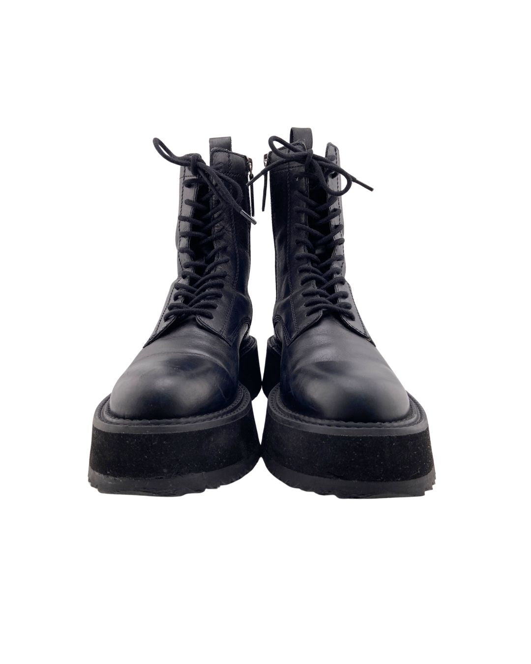 Botas de plataforma con cordon
