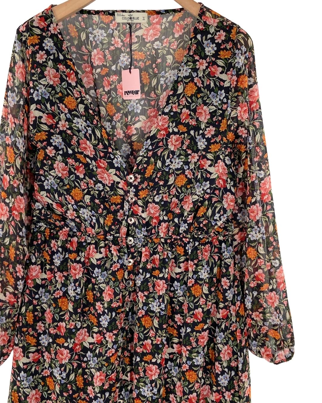 Maxi vestido traslucido print