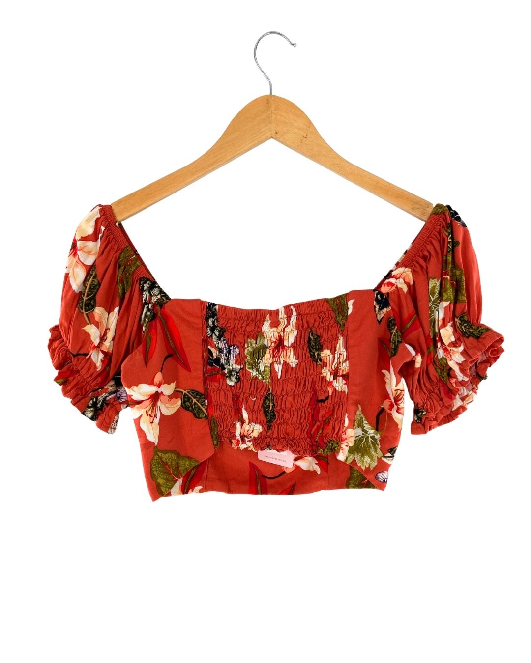 Blusa crop encauchada print