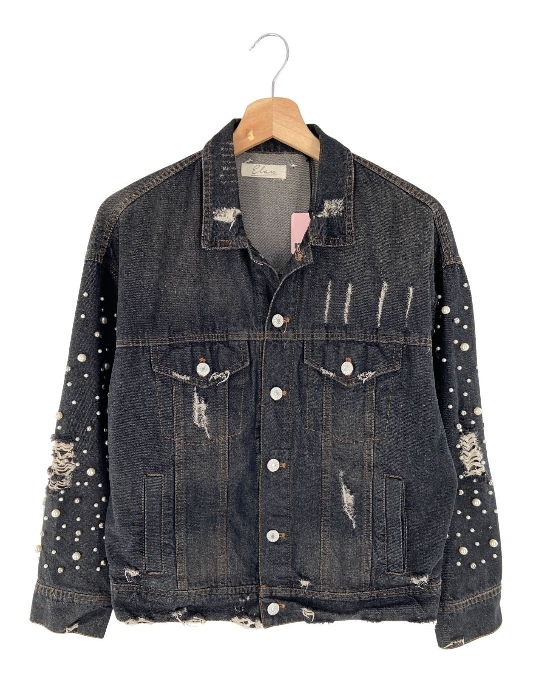 Chaqueta en denim con taches
