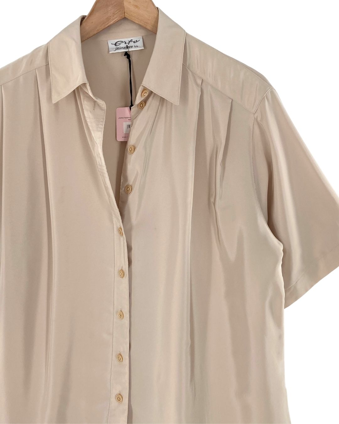Camisa manga corta satinada