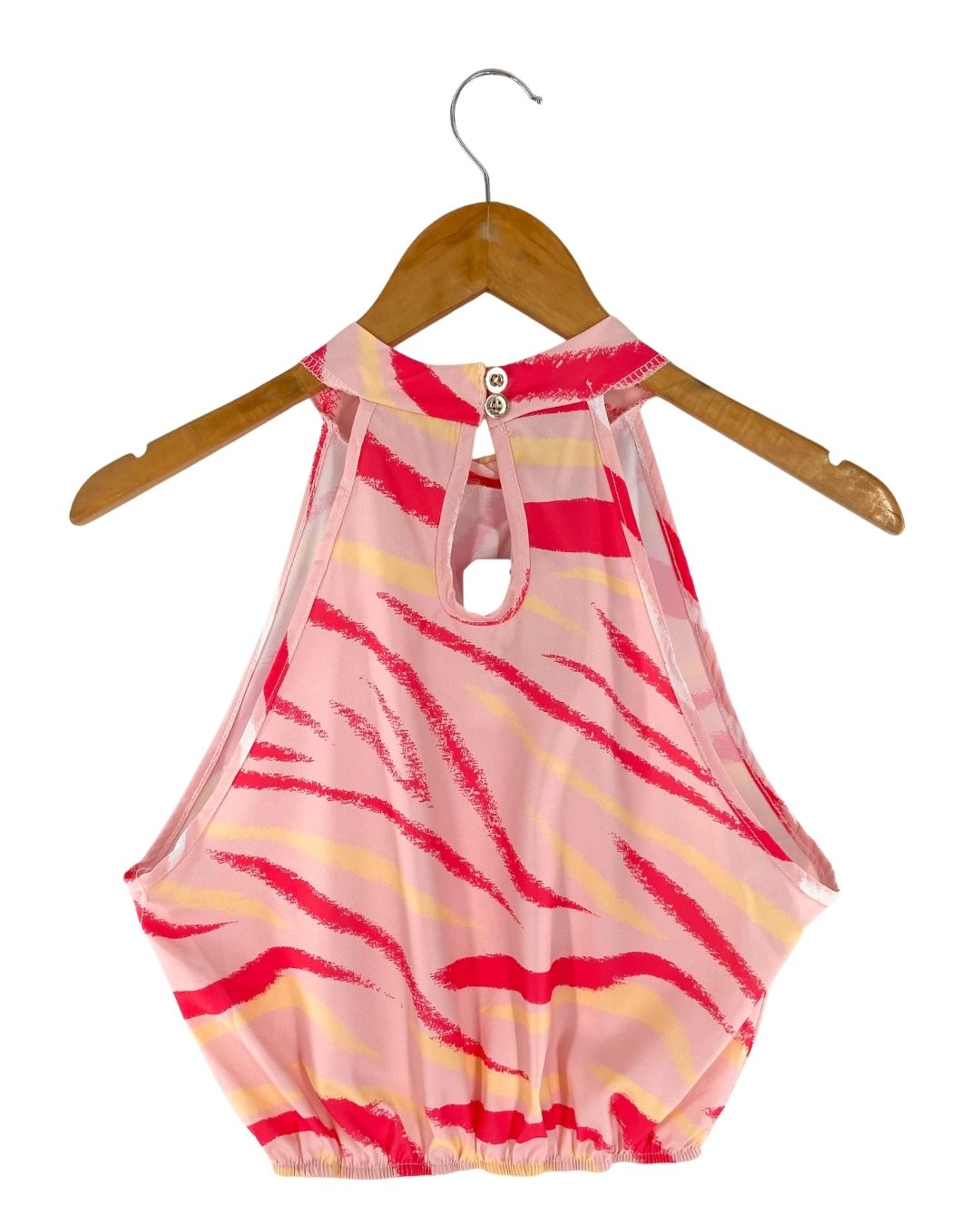 Blusa cuello halter encauchada