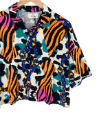 Camisa crop manga corta print