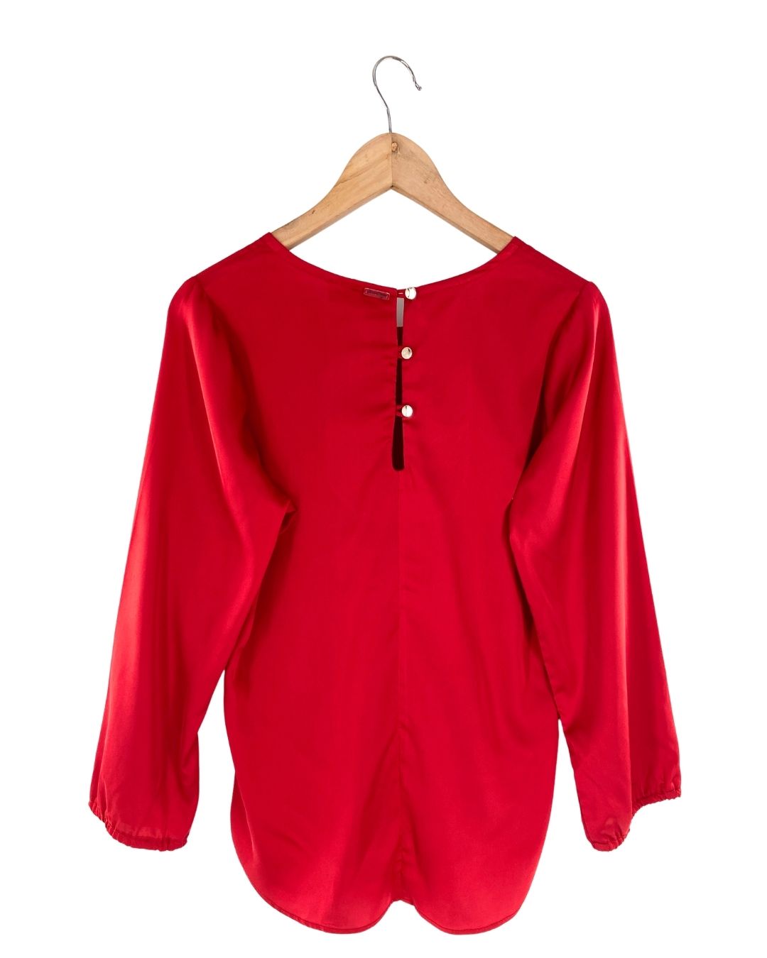 Blusa manga larga satinada