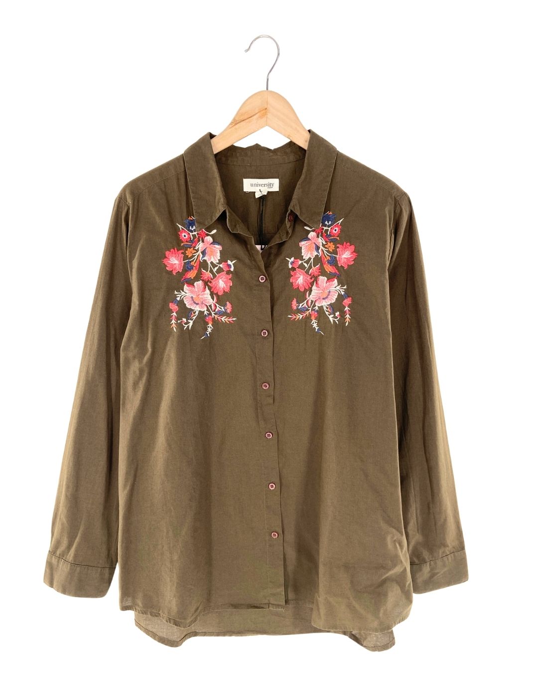 Camisa manga larga bordada