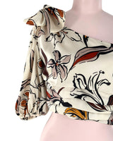 Blusa crop satinada