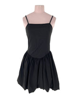Vestido de tiras falda globo