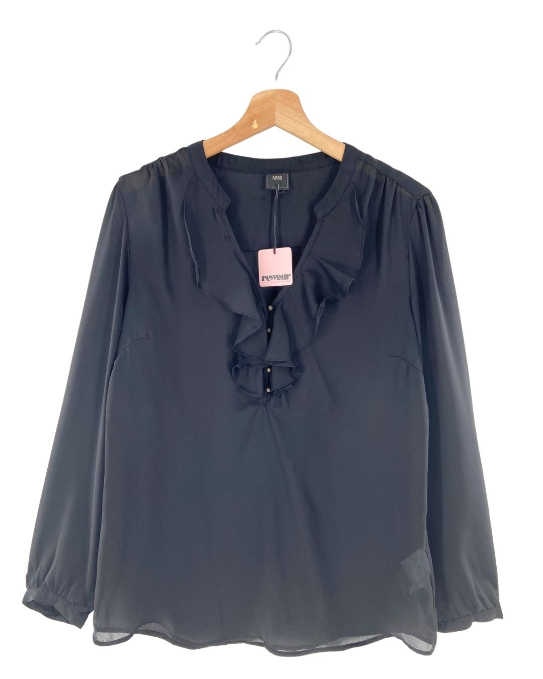 Blusa manga larga traslucida