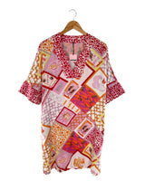 Vestido satinado print variado