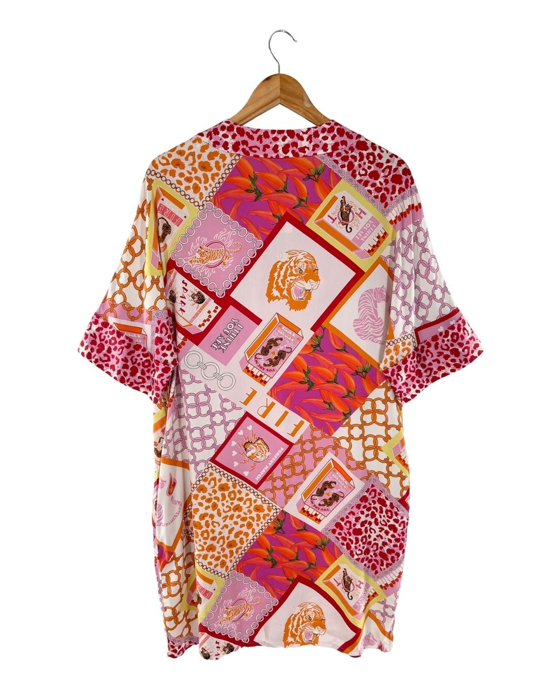 Vestido satinado print variado