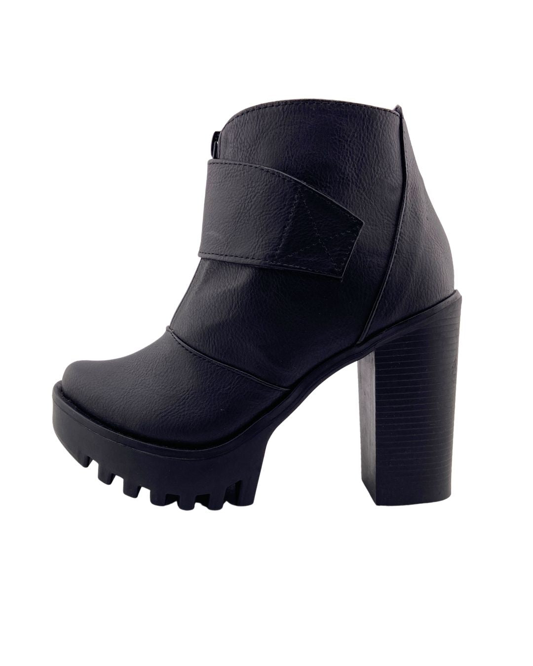 Botines de tacon efecto piel