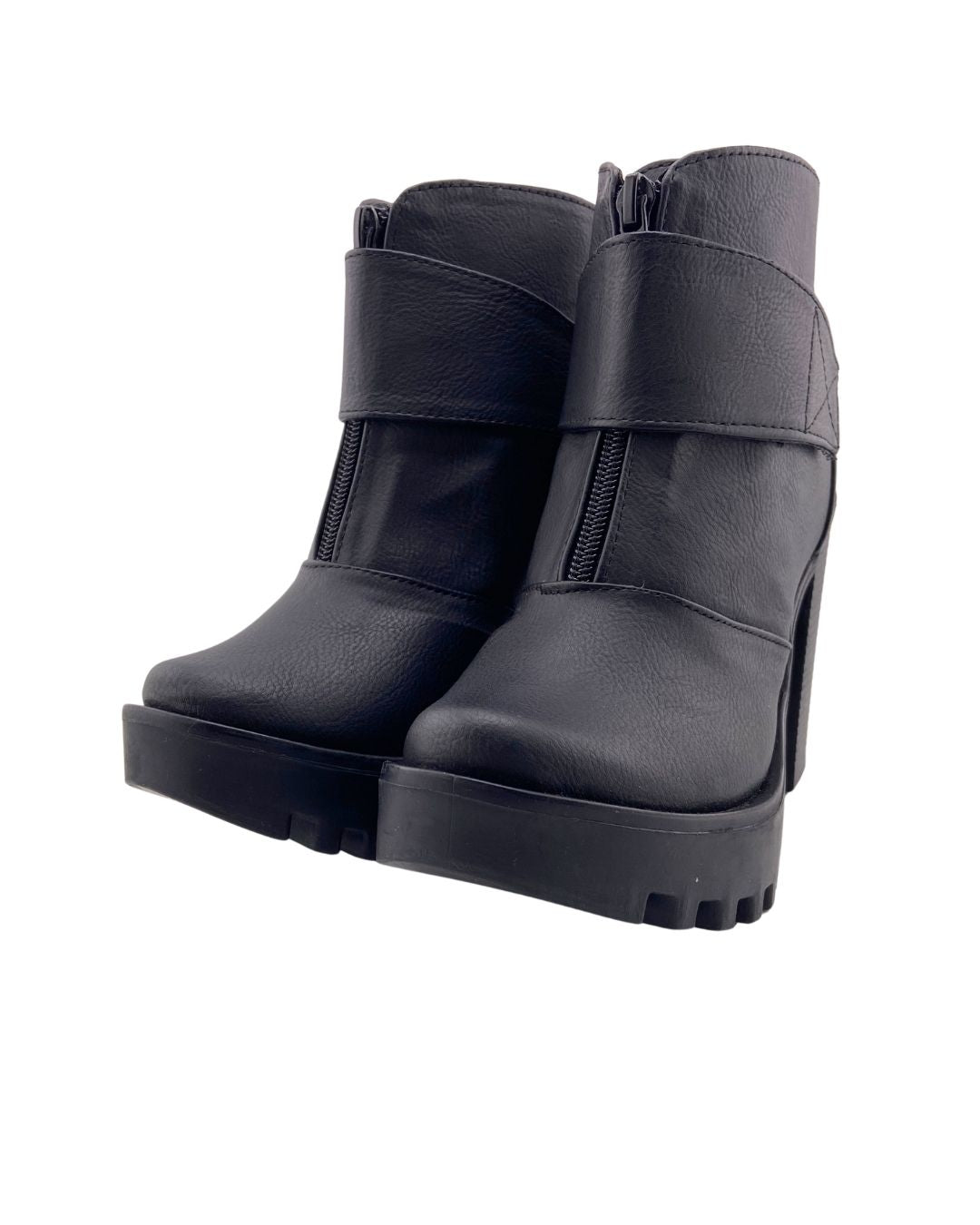 Botines de tacon efecto piel