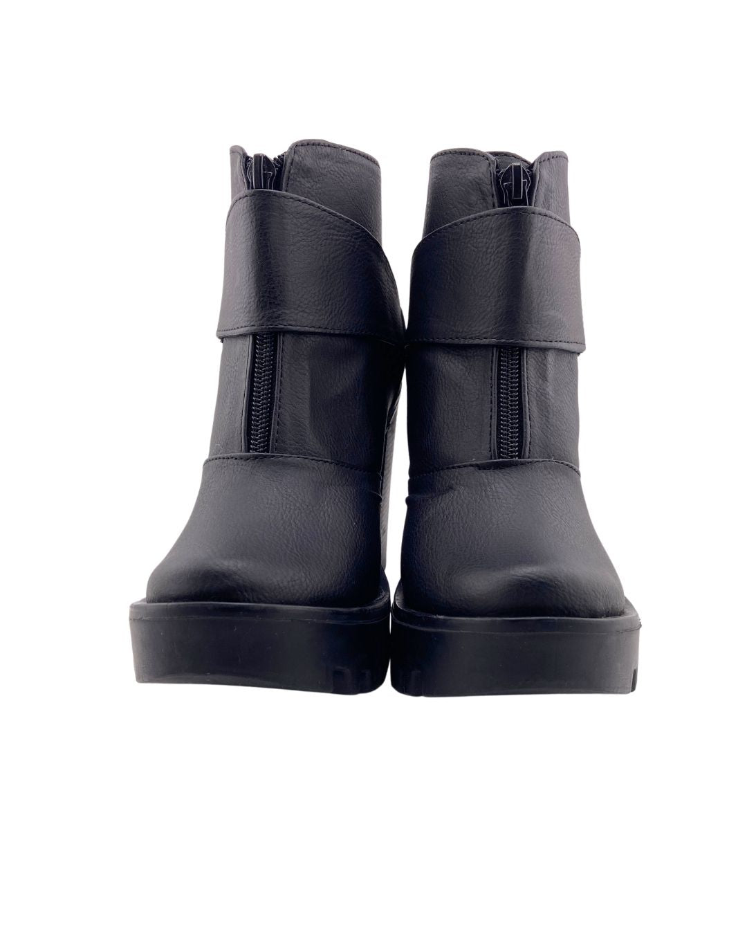 Botines de tacon efecto piel