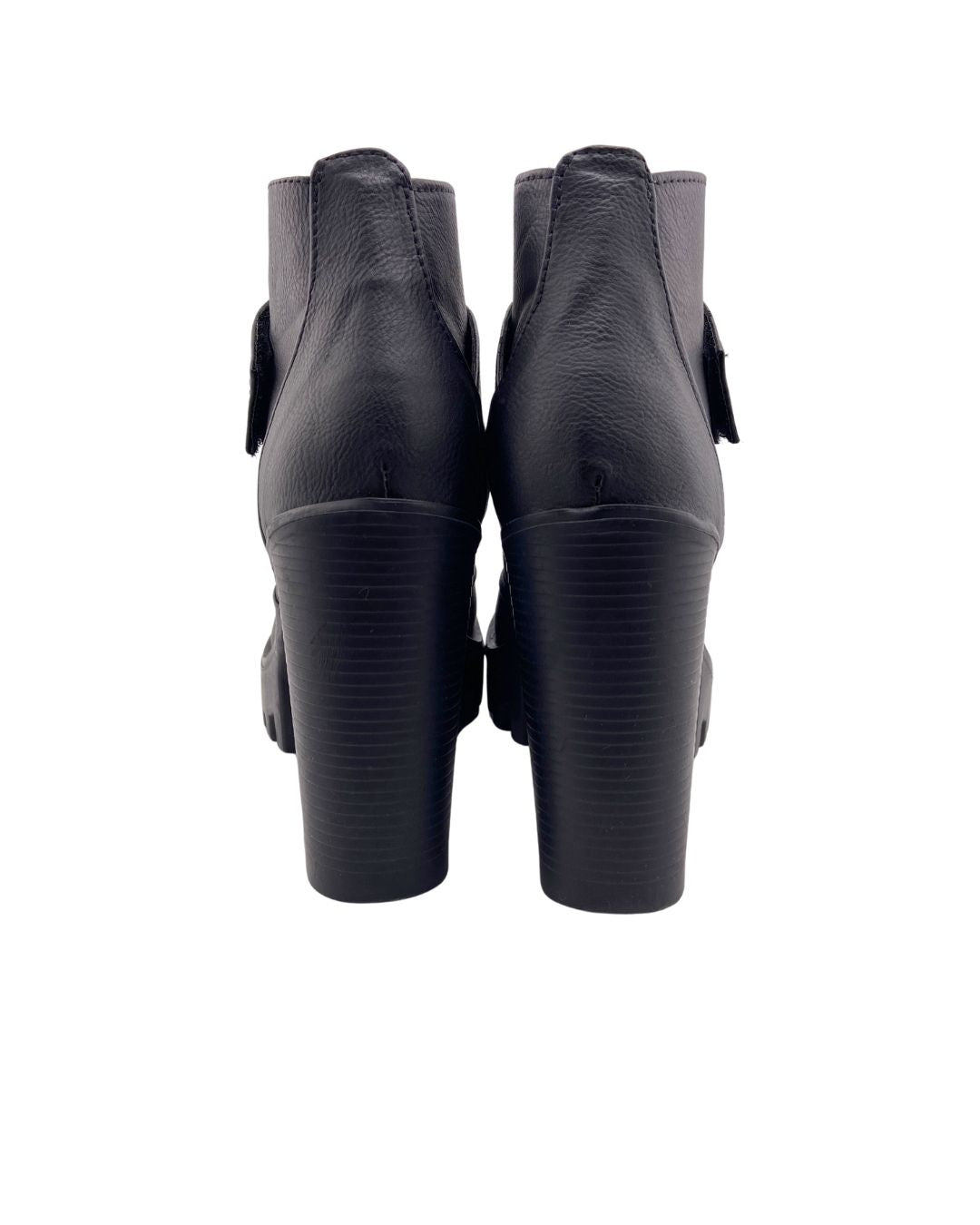 Botines de tacon efecto piel