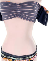 Bikini reversible con print