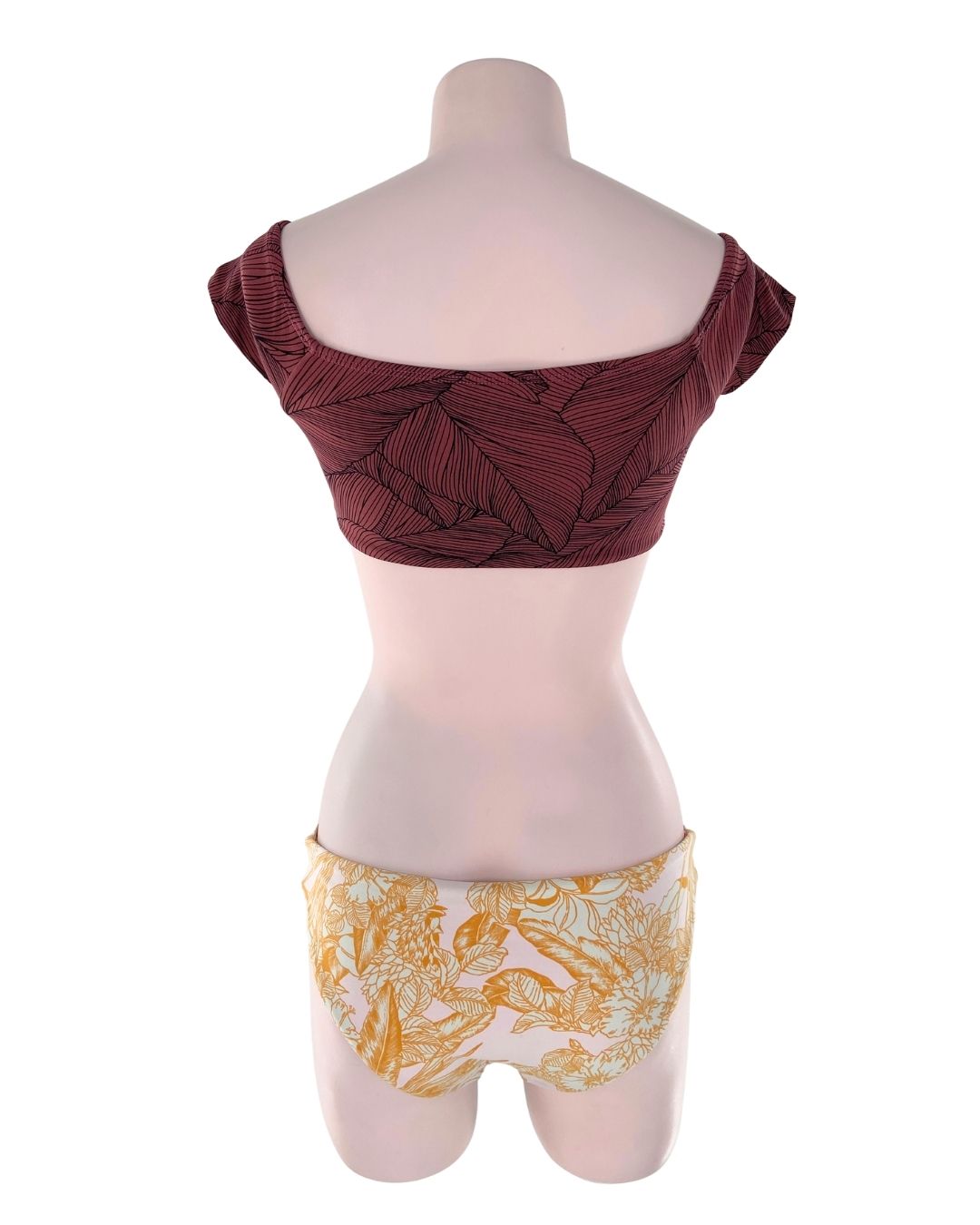 Bikini reversible print hojas
