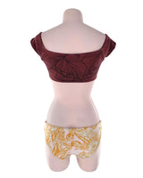 Bikini reversible print hojas
