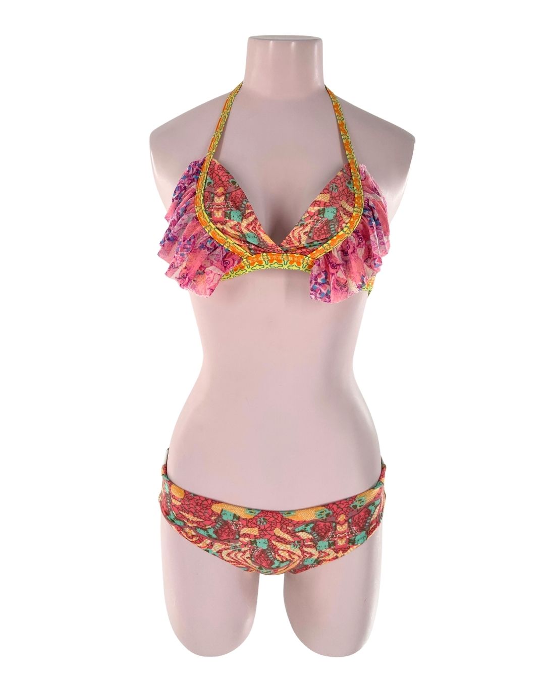 Bikini anudado con print vuelo