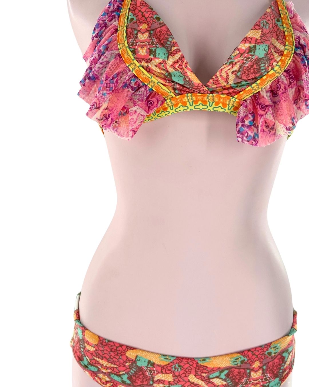 Bikini anudado con print vuelo
