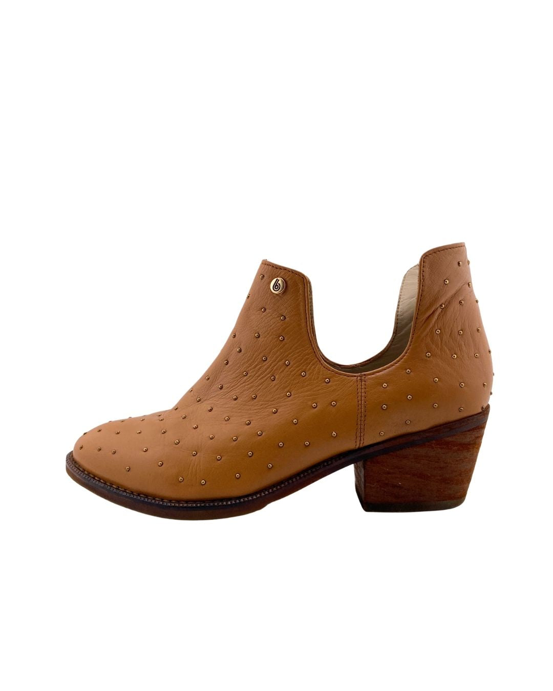 Botines en cuero con taches