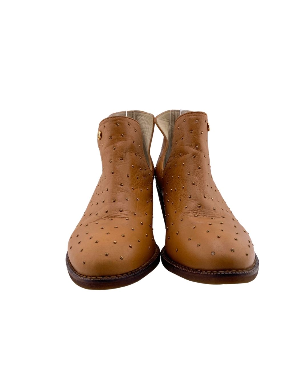Botines en cuero con taches