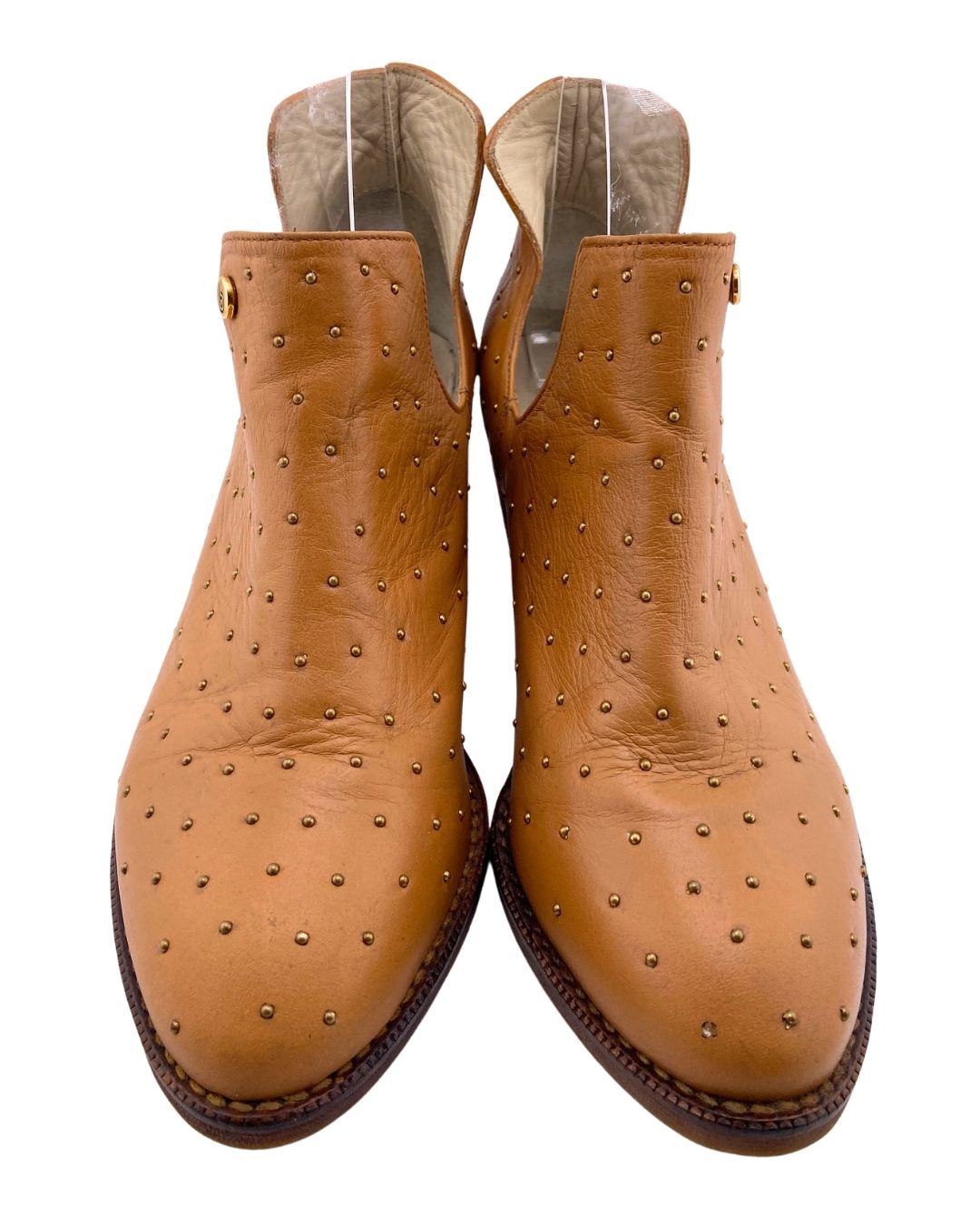 Botines en cuero con taches