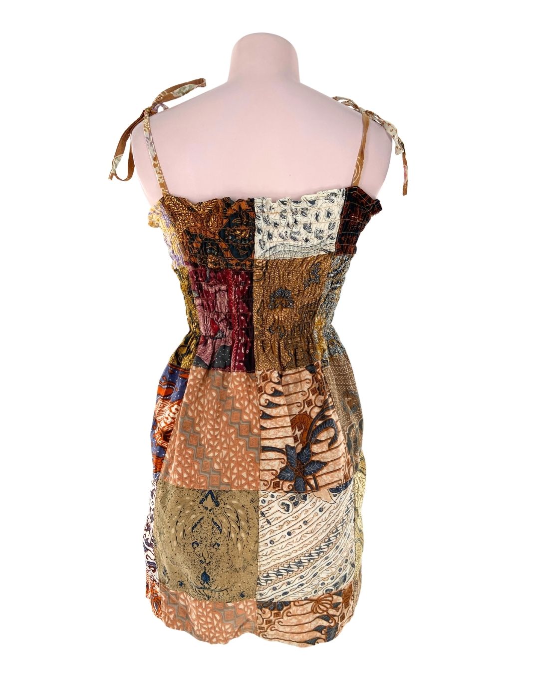 Vestido mini tiras anudadas